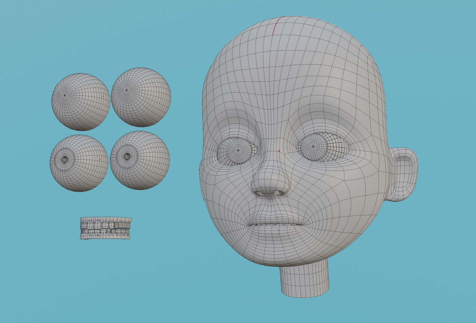 ArtStation - Stylized Cartoon Character Face Head Base Mesh | Game Assets