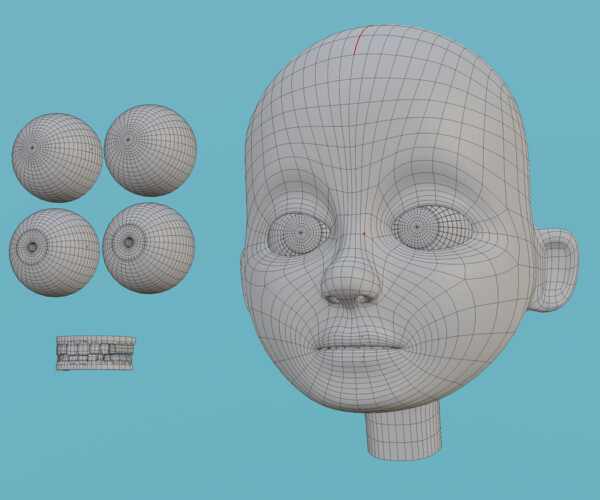 ArtStation - Stylized Cartoon Character Face Head Base Mesh | Game Assets