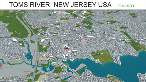 Toms River city New Jersey USA 3d model 60km