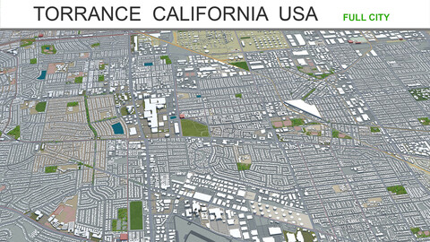 Torrance city California USA 3d model 30km