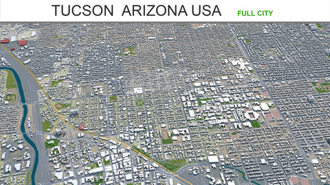Tucson city Arizona USA 3d model 70km