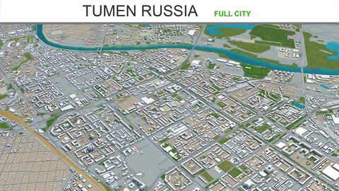 Tumen city Russia 3d model 60km