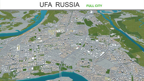 UFA city Russia 3d model 90km