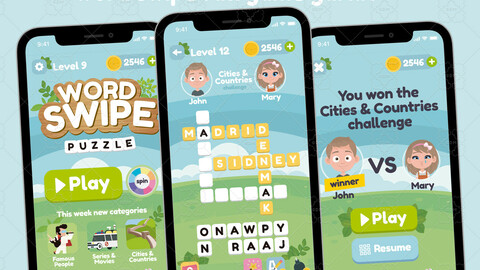 Word Swipe Game Gui Assets