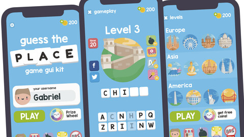 Guess the Place Game Gui Assets Kit