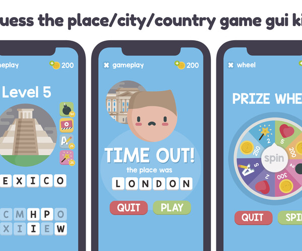 ArtStation - Guess the Flag Color Game Gui Assets