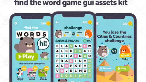 Animals Words Game Gui Assets Kit