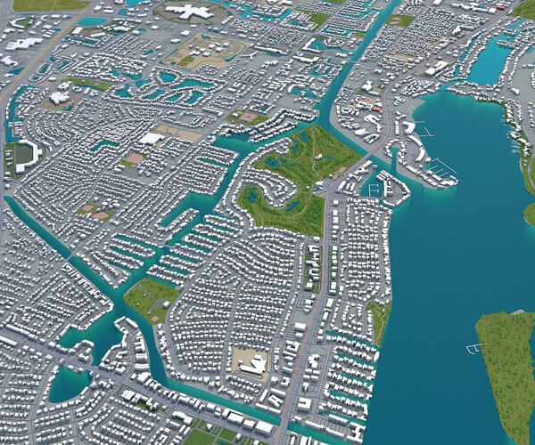 ArtStation - West Palm Beach city Florida USA 3d model 40km | Game Assets