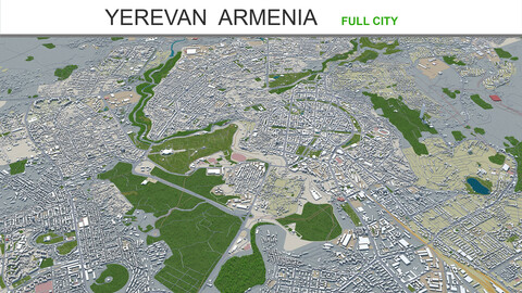 Yerevan city Armenia 3d model 60km