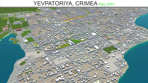 Yevpatoriya city Crimea 3d model 30km