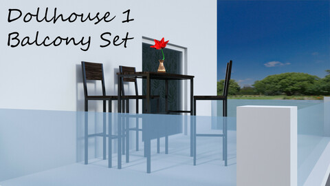 Balcony Set for Dollhouse 1 for DAZ Studio