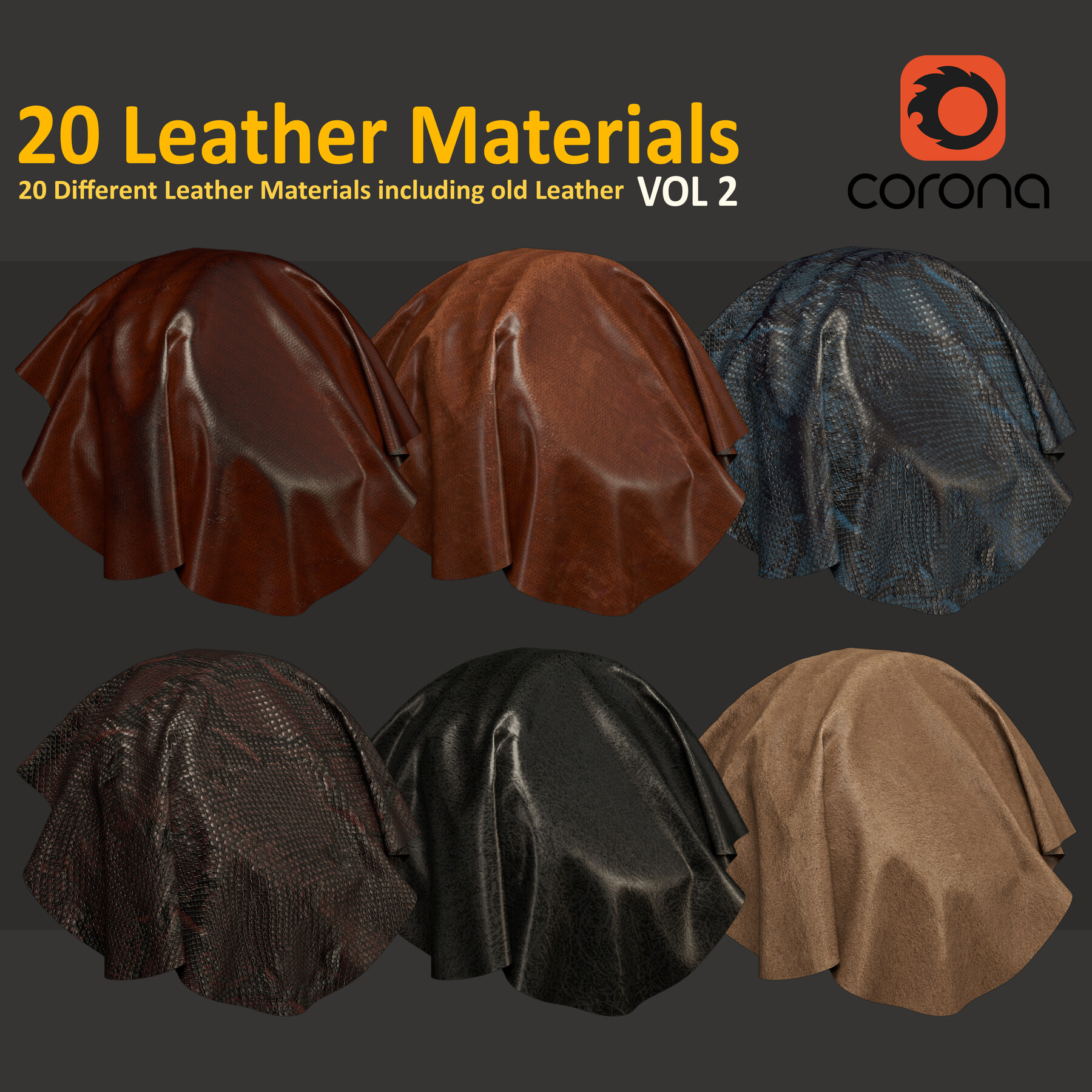 ArtStation 20 Leather Materials Vol 2 Resources