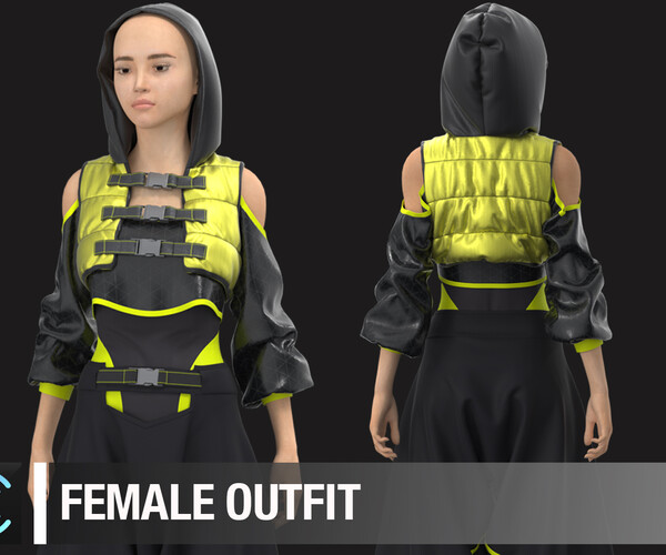 ArtStation - Female outfit / Marvelous Designer / Clo 3D project + obj ...