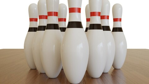 Bowling Pins - PBR - High Quality 3D model