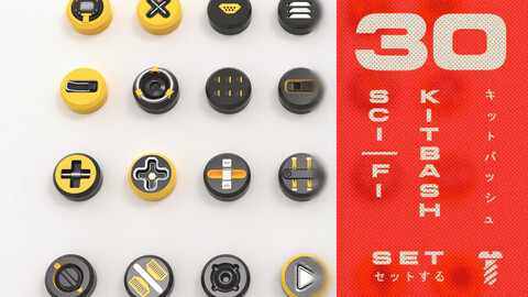 SCI--FI nut and barrel head KitBash set