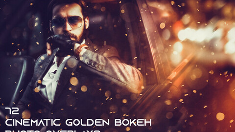 72 Cinematic Golden Bokeh Photo Overlays