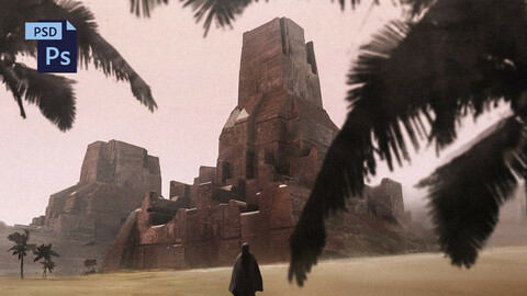 PSD + OBJ Sci-Fi Fantasy Environment