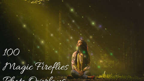 100 Magic Fireflies Photo Overlays