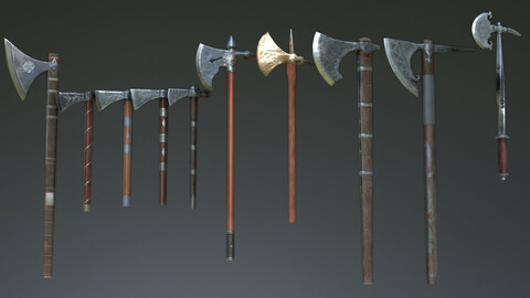 Medieval Ax Set 02