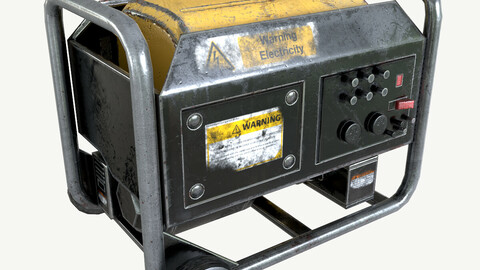 Electric Generator PBR Worn Dirt Rust Low-poly 3D model