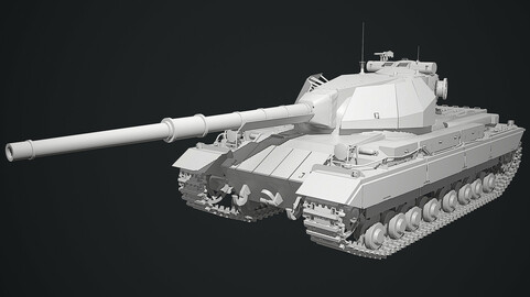 Super Conqueror British Heavy Tank Low-poly 3D model