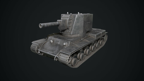 KV-2 low poly black Low-poly 3D model