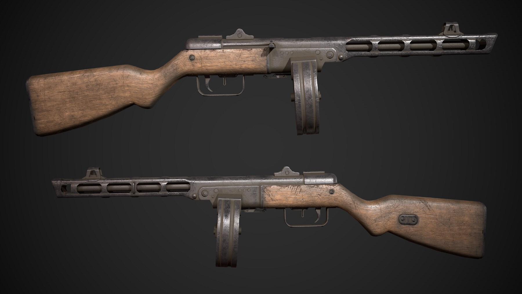 ArtStation - PPSH-41 Low-poly 3D model | Game Assets