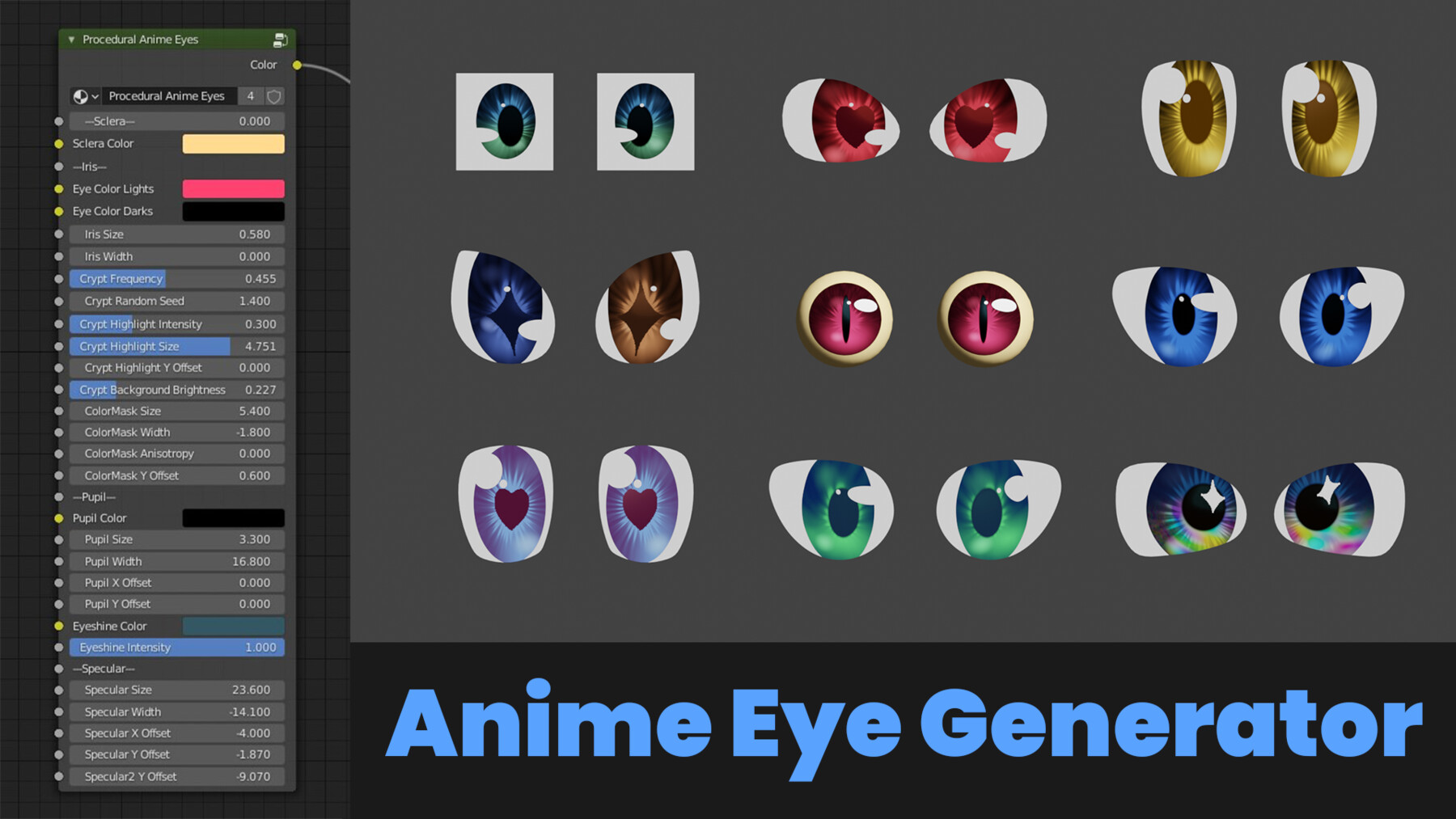 deres fortjener kig ind ArtStation - Stylized Anime Eye Generator for Blender | Resources