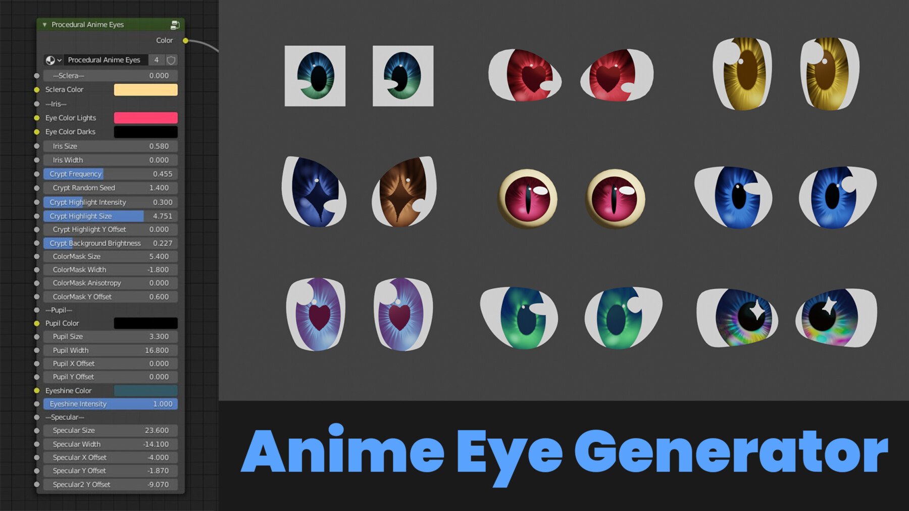 ArtStation - Stylized Anime Eye Generator for Blender