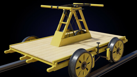 Yellow classic handcar