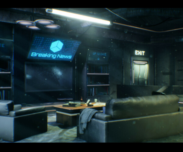 Artstation Cyberpunk Sci Fi Apartment Interior Environment Kitbash Game Assets 4103