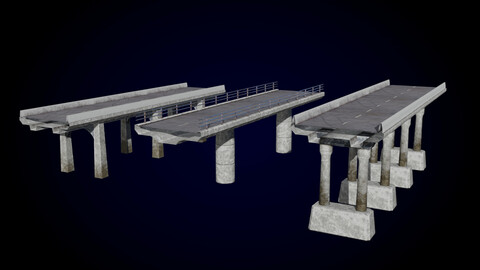 Tileable Concrete Bridge Parts Pack