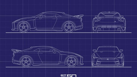 GT-R50-ITALDESIGN/DIGITAL FILE VECTOR BLUEPRINT DRAWING WITH ADOBE ILLUSTRATOR