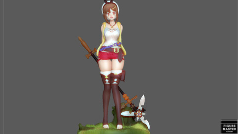 RYZA ATELIER STATUE GAME CHARACTER CUTE PRETTY GIRL ANIME 3D PRINT MODEL