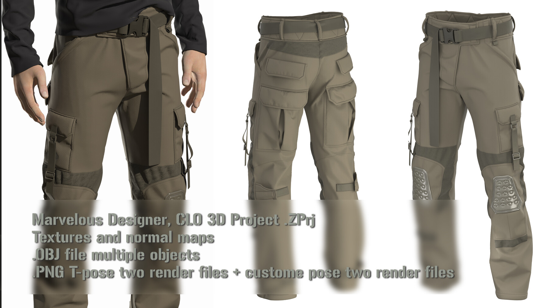ArtStation - Male Pants Tactical | Game Assets