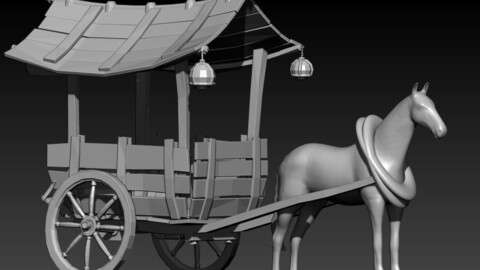 horse with his carriage