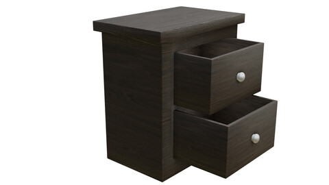 Bedside Drawers Low-poly 3D model