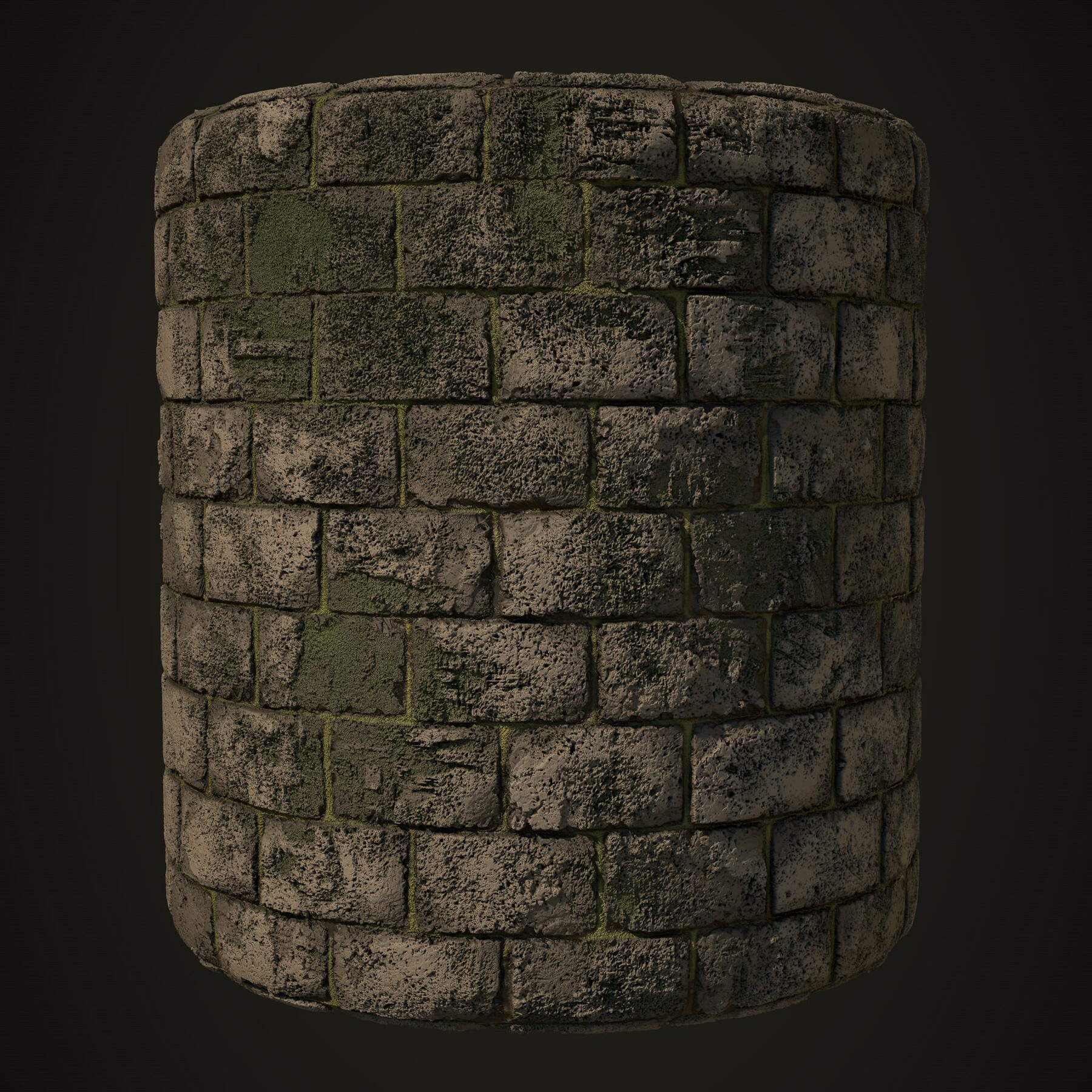 ArtStation - Medieval Stone Wall with Moss Material - sbs,sbsar,texture ...