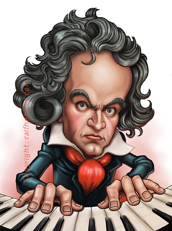 ArtStation Ludwig van Beethoven beautiful digital illustration