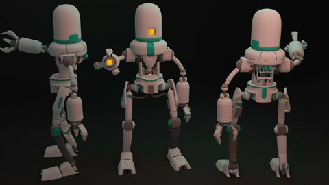 Robot high poly 3d model
