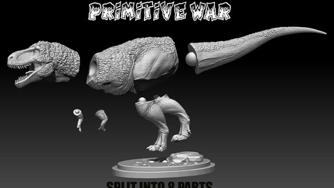 PRIMITIVE WAR FATHER T. REX 3D MODEL