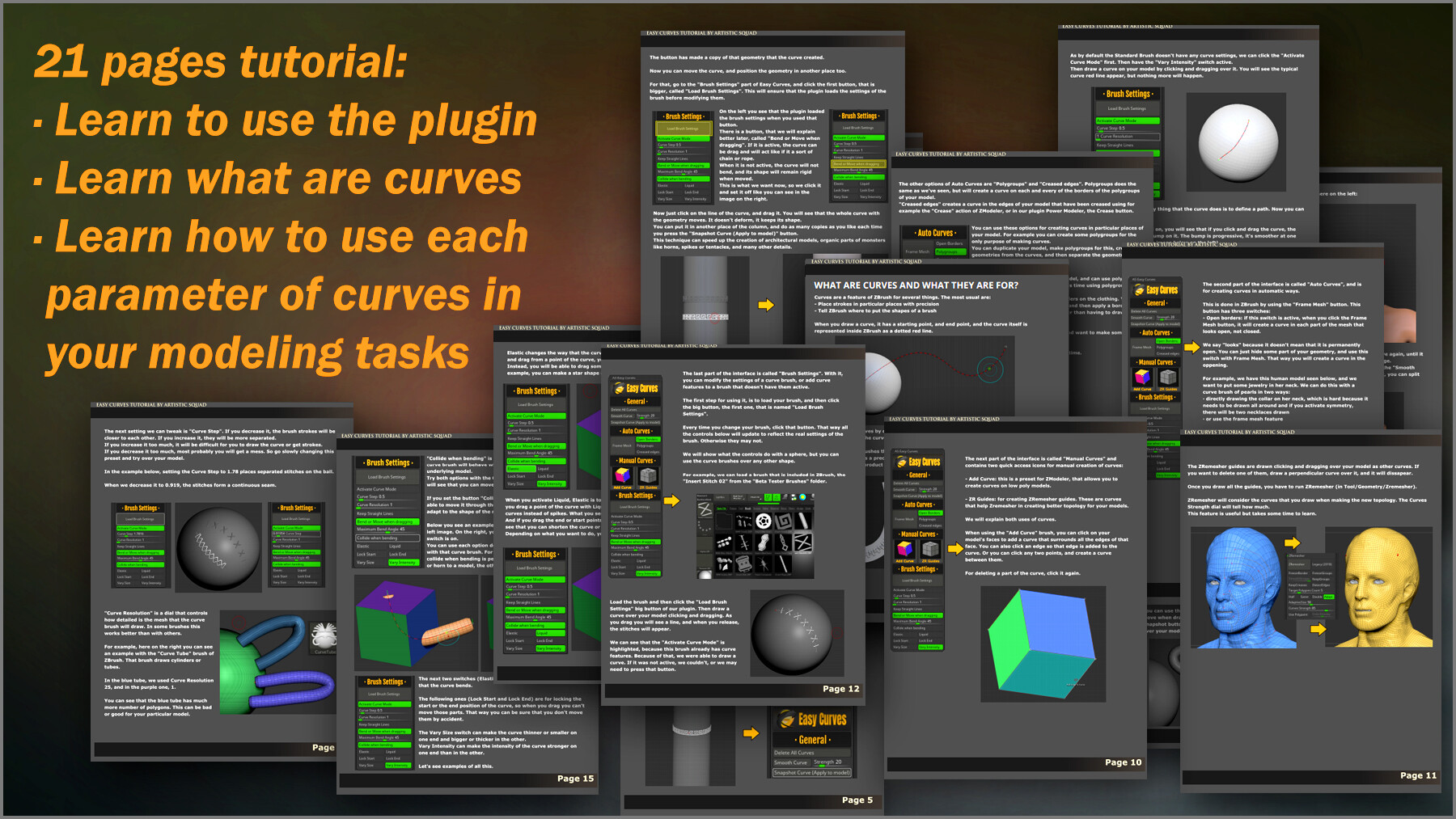 how to resize curve tool zbrush