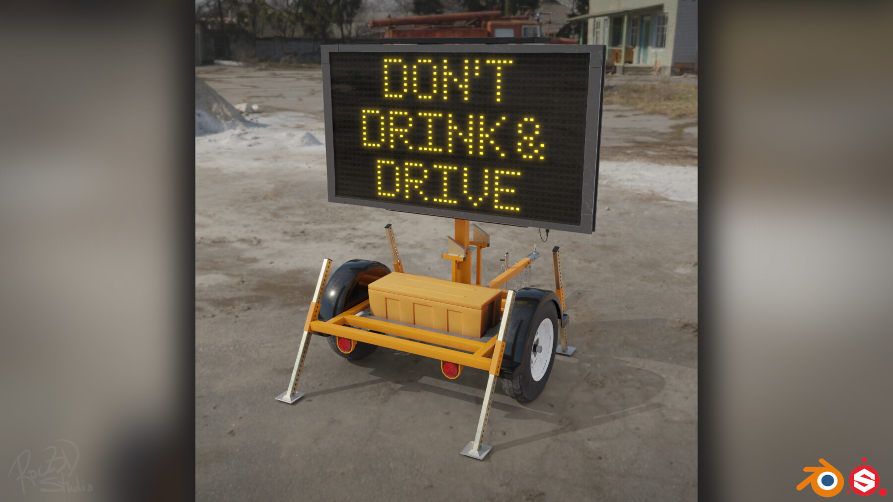 ArtStation Traffic Message Signboard Resources
