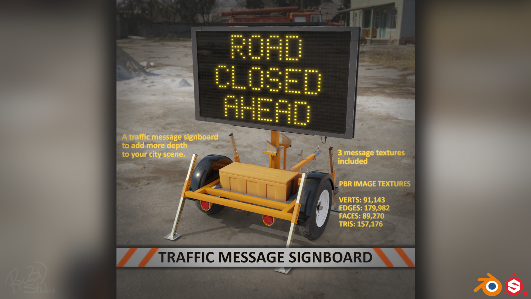 ArtStation Traffic Message Signboard Resources