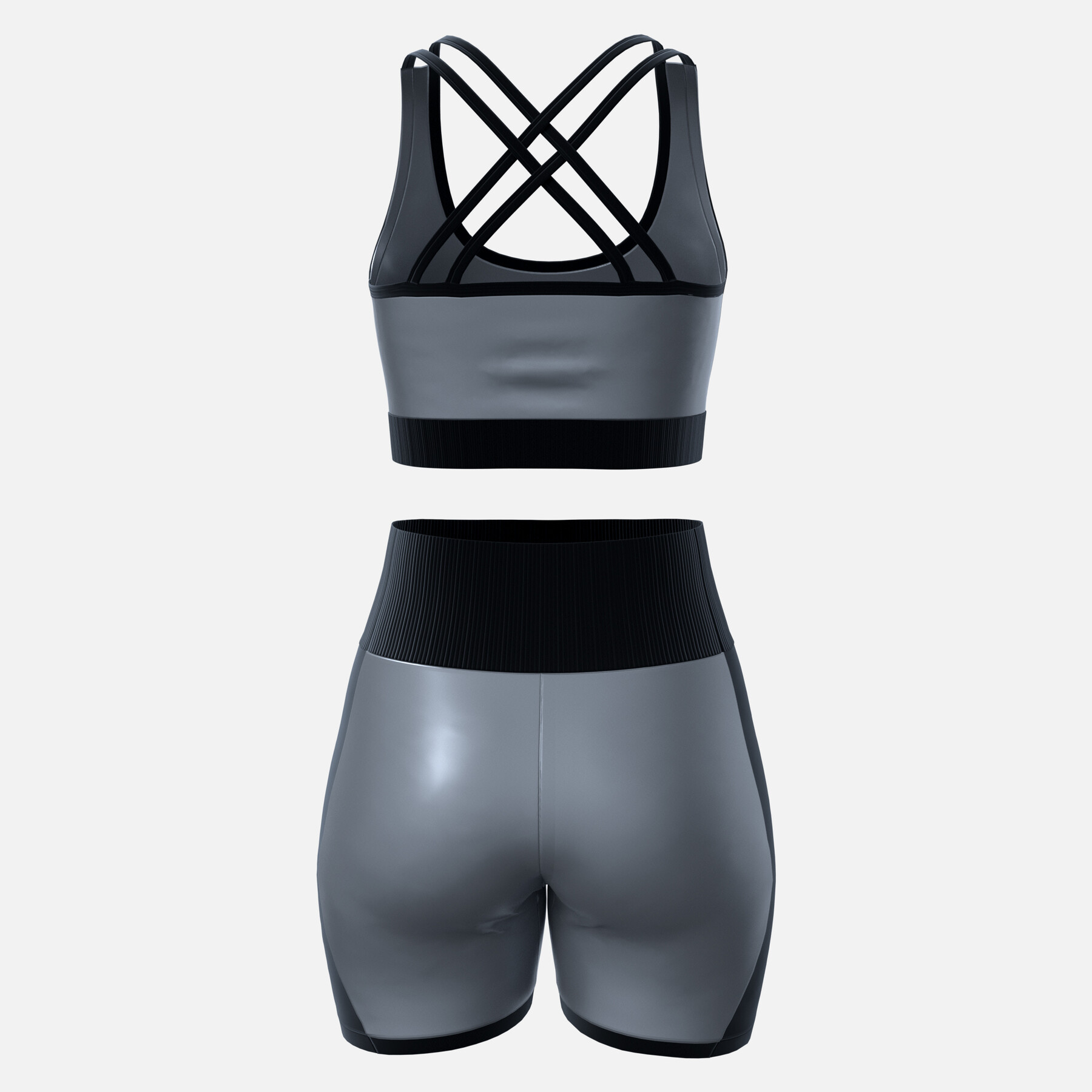 Ladies One Shoulder Side Cut Out Sports Bra - 3D Garment, 3DGarmentAsset