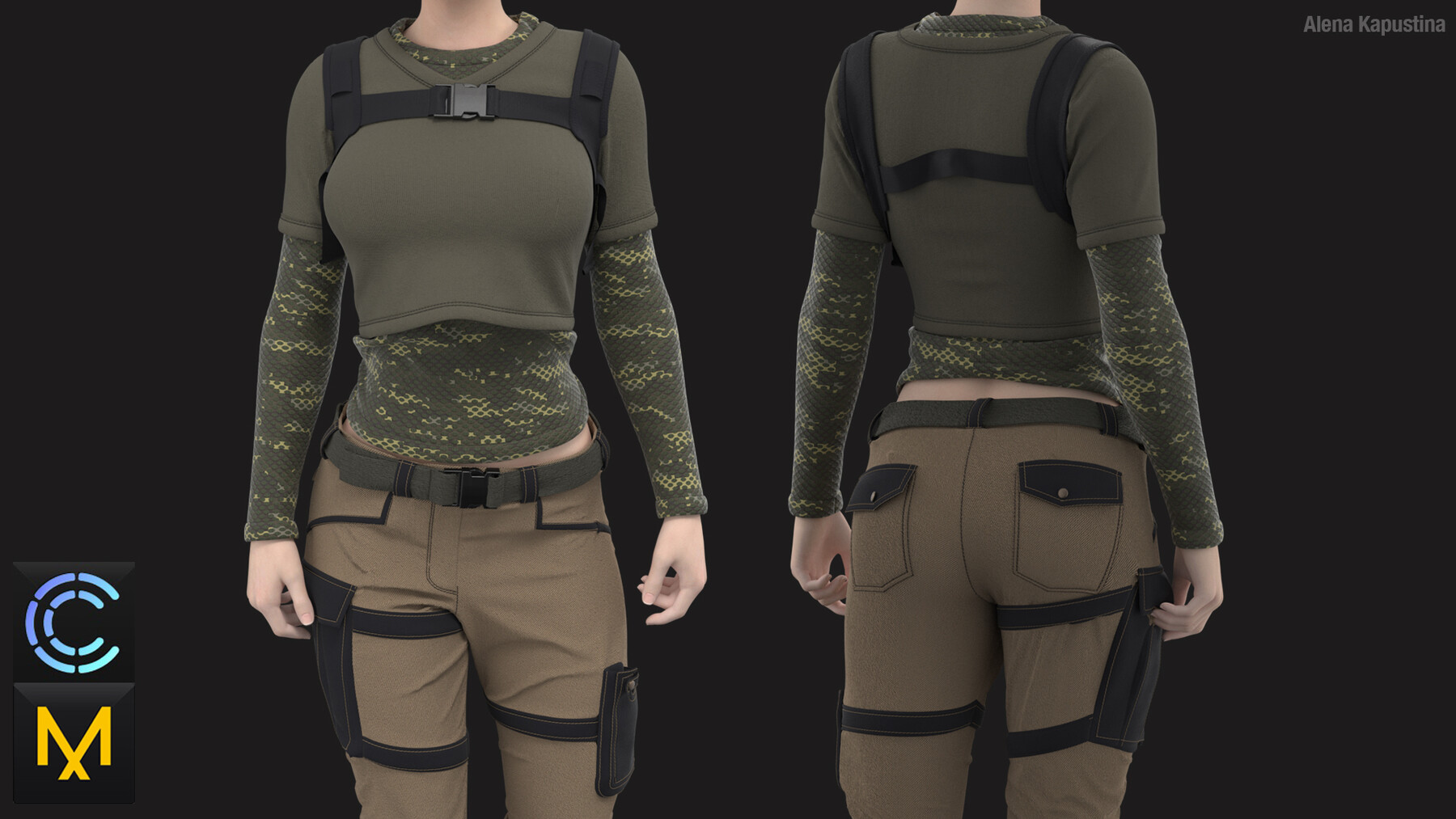 ArtStation - Tactical female outfit / Marvelous Designer / Clo 3D ...