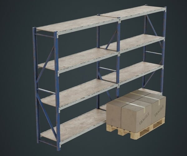 ArtStation - Boxes Pallet And Shelf 1B | Game Assets