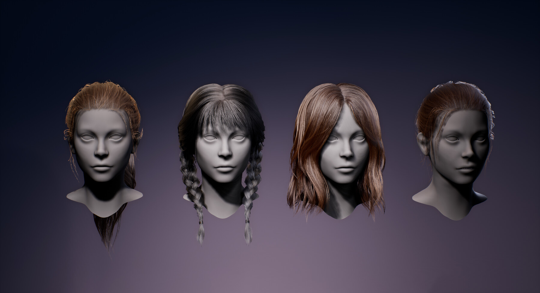 ArtStation - Real-time Women Hairstyles - Standard Pack | Game Assets