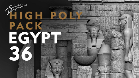 Egypt Environment Assets High Poly + Low poly