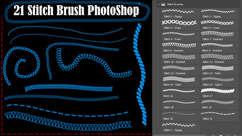 21 Stitch Brush Photoshop